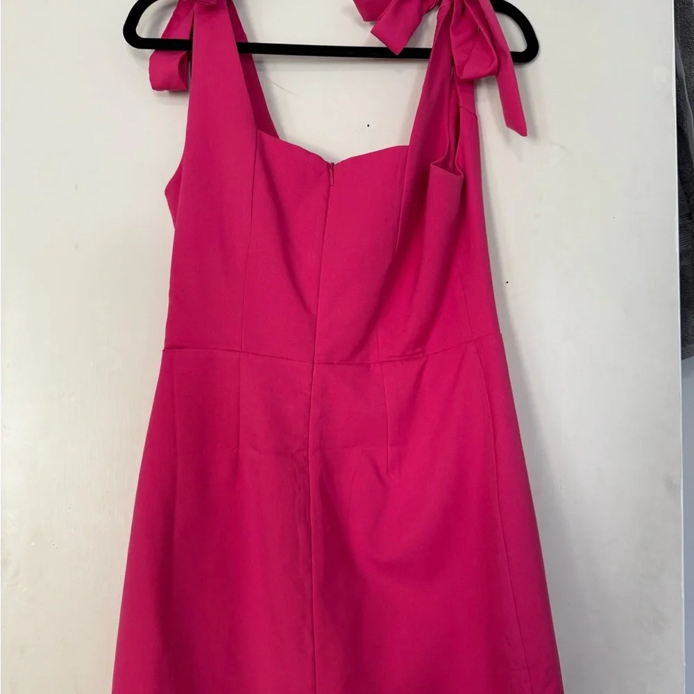 Lulu's Vibrant Pink Dress with Bow Straps - Picture 2 of 4